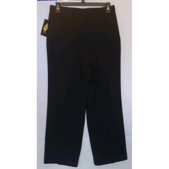 NWT Anne Klein Size 14 Retro Black Pleated High-Waist Loose-Leg Dress Slacks - Picture 2 of 9